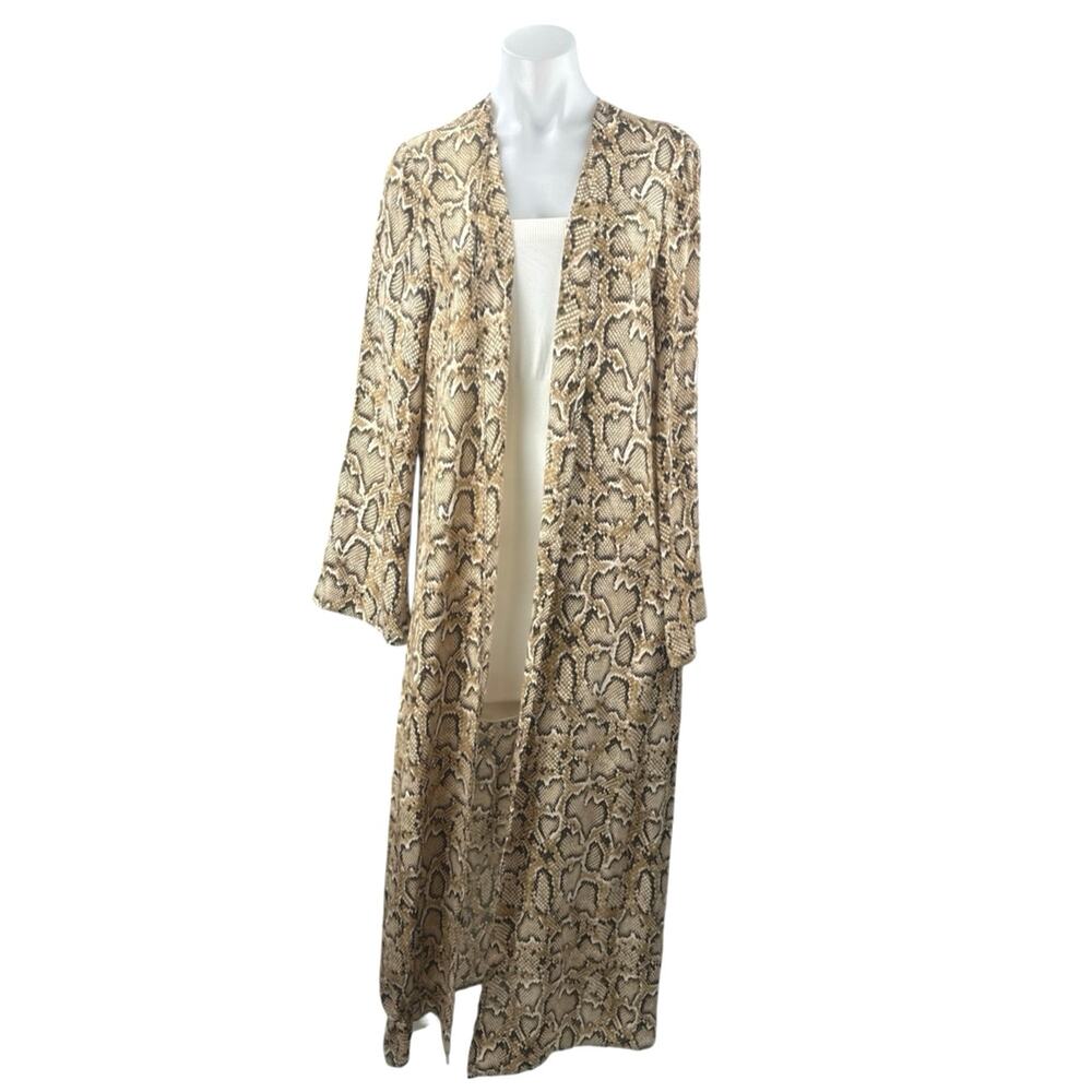 NEW BuddyLove Aspen Jamie Duster Snakeskin Long Sleeve Open Front Cardigan Top S